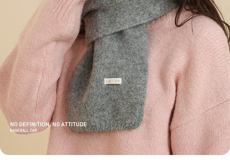 Winter Scarf Wool Blend Warm Neck Scarf Simple Versatile Shawl Cold-Proof Neck Warmer Scarf Unisex