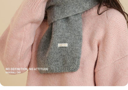 Winter Scarf Wool Blend Warm Neck Scarf Simple Versatile Shawl Cold-Proof Neck Warmer Scarf Unisex