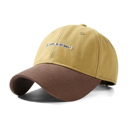 Spring Summer New Pure Cotton Baseball Cap Women Fashion Color-Block Soft Top Duckbill Cap Men Outdoor Casual Versatile Sun Hat