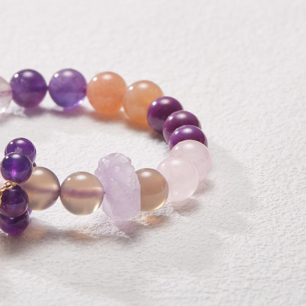 Nine Purple Fire Bracelet for Women Amethyst Purple Phantom Design Crystal Gemstone DIY Bracelet Collection