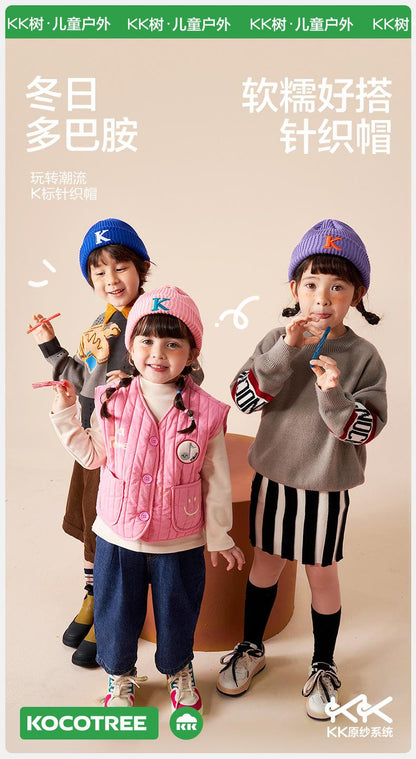 Children's Hat Boys and Girls Autumn Winter Korean Style Warm Knitted Anti-Pilling Fashion Baby Wool Hat