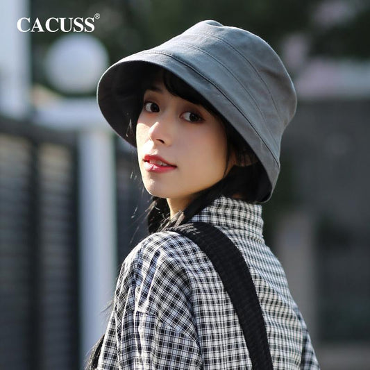 Sun Hat for Women Simple Versatile Fisherman Hat In Stock Japanese Style Large Head Circumference Sun Hat Korean Trendy Brand Wide Brim Hat