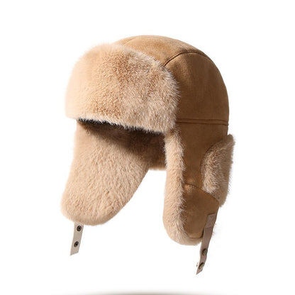 Autumn Winter Ear Protection Lei Feng Hat for Women, Thickened Cold-Proof Warm Hat, Outdoor Skiing Cycling Windproof Pullover Hat