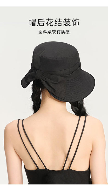[Special Offer] Spring Summer Women's Sun Hat Outdoor Casual Sun Hat Face Slimming Sun Protection Hat Bowknot Fisherman Hat