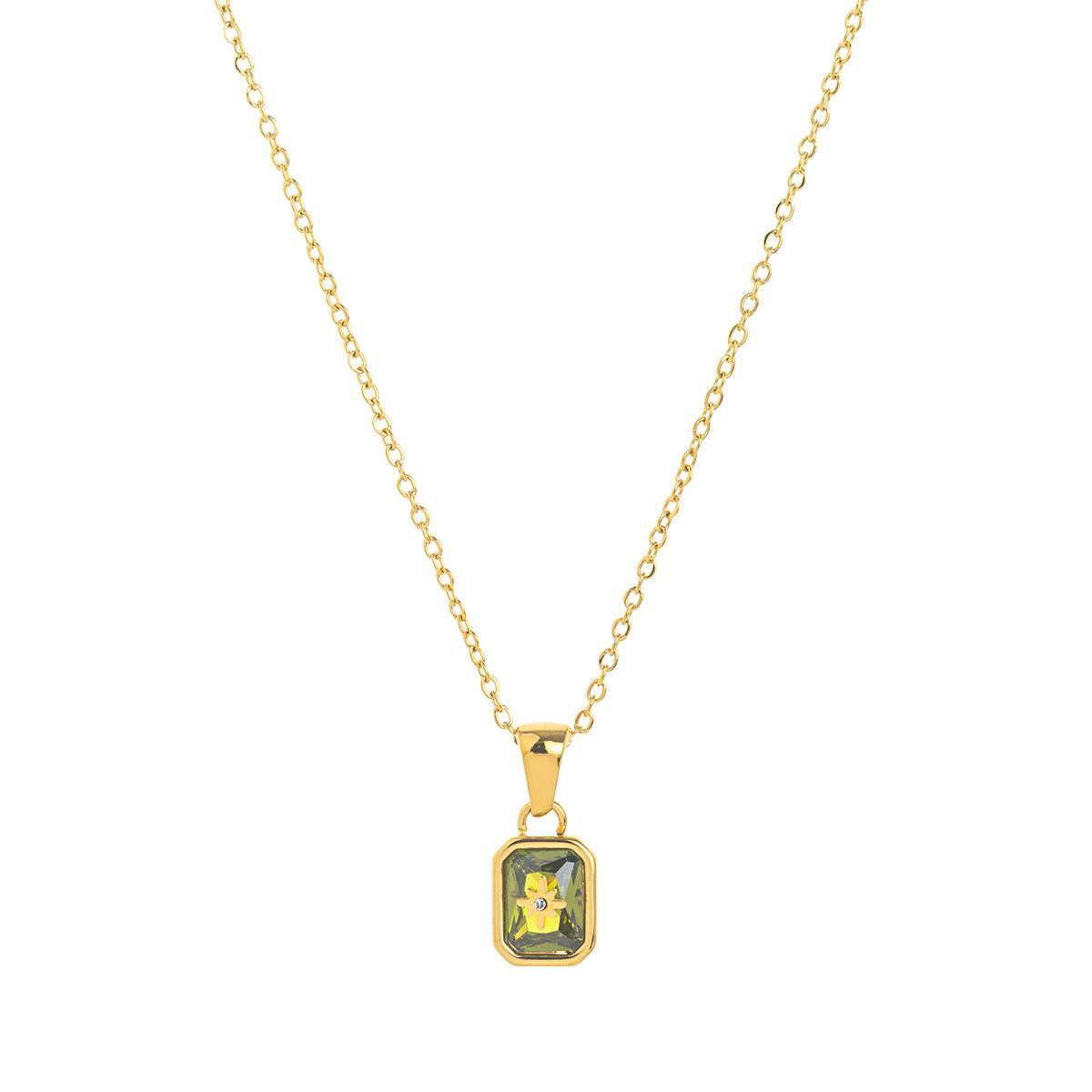Titanium Steel High Color Retention European and American New North Star Birthstones Necklace 12 Birthday Crystal XINGX Clavicle Pendant Necklace