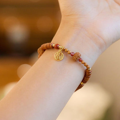 Original Rudraksha Bracelet Olivine Tea Crystal Agate Crystal Couple Bracelet