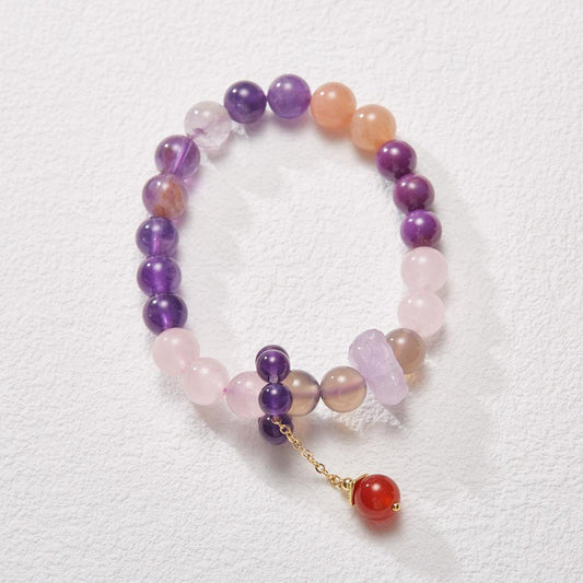 Nine Purple Fire Bracelet for Women Amethyst Purple Phantom Design Crystal Gemstone DIY Bracelet Collection