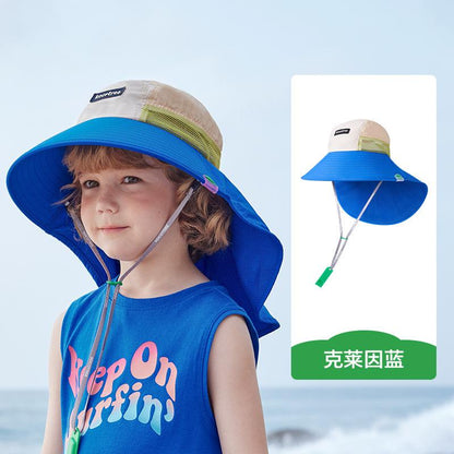 Boys Girls Wide Brim Children Sun Hat Baby Sun Hat UV Protection Beach Summer Hat