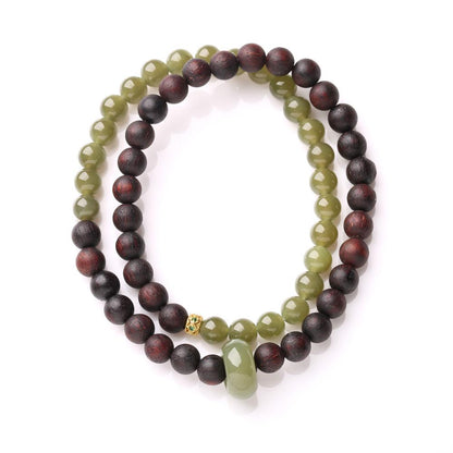 Natural Hainan Descending True Bracelet Hetian Jade Double Layer Bracelet Taoist Temple Incense Chicken Bone Incense Myanmar Descending True Incense