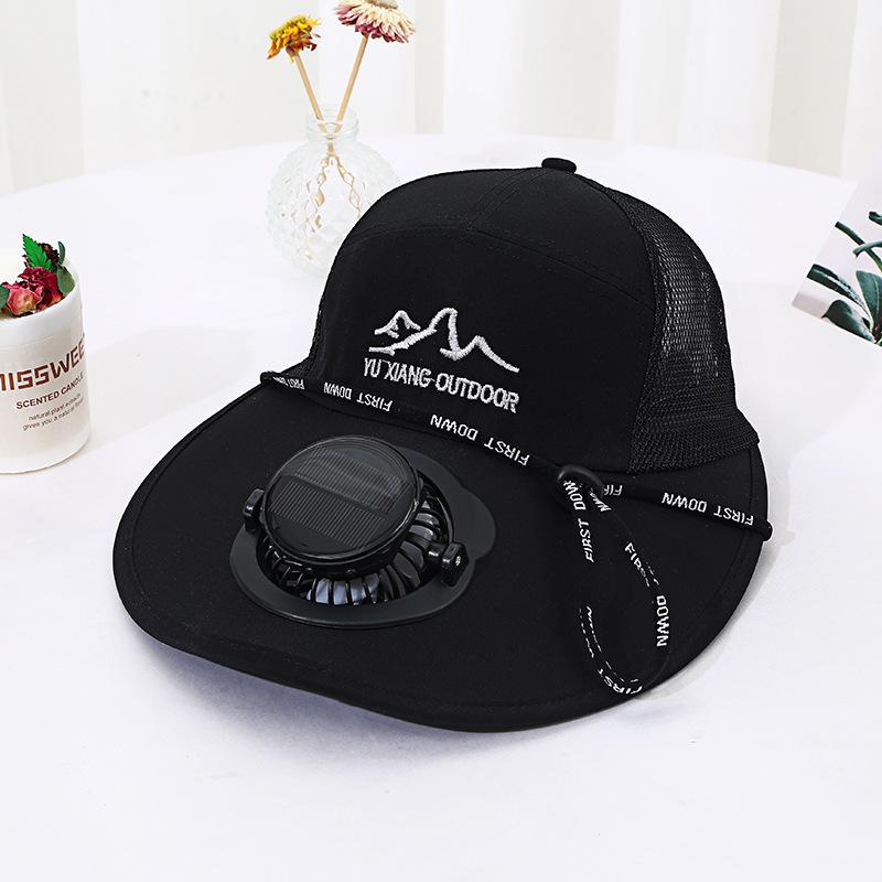 Men's Summer Solar Charging Hat with Fan Fishing Outdoor Sunshade Sun Protection Hat Women's Wide Brim Mesh Hat