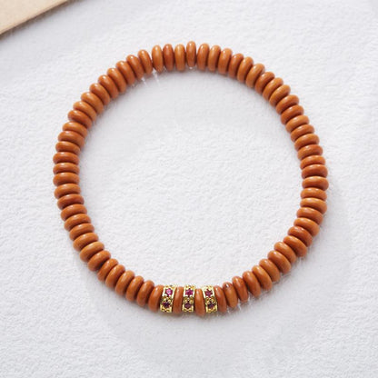 Natural Olive Stone Bodhi Bracelet Multi-Gemstone Gold Diamond Medicine Tablet Bracelet High-End Sense Cultural Play Bracelet Best Friend Gift