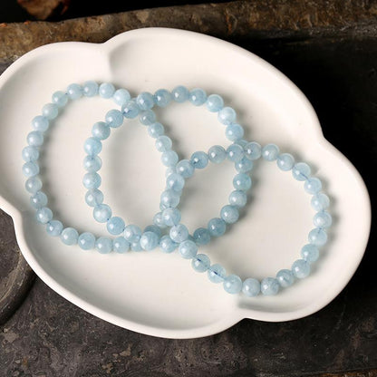 Jewelry Brazilian Natural Aquamarine Bracelet DIY Single Circle Bracelet Women's Happiness Gemstone