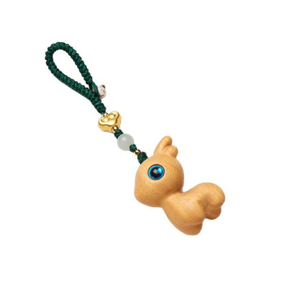 Cute Creative Men and Women Phone Keychain with Deer Pattern Good Luck Safe Journey Car Keychain Pendant