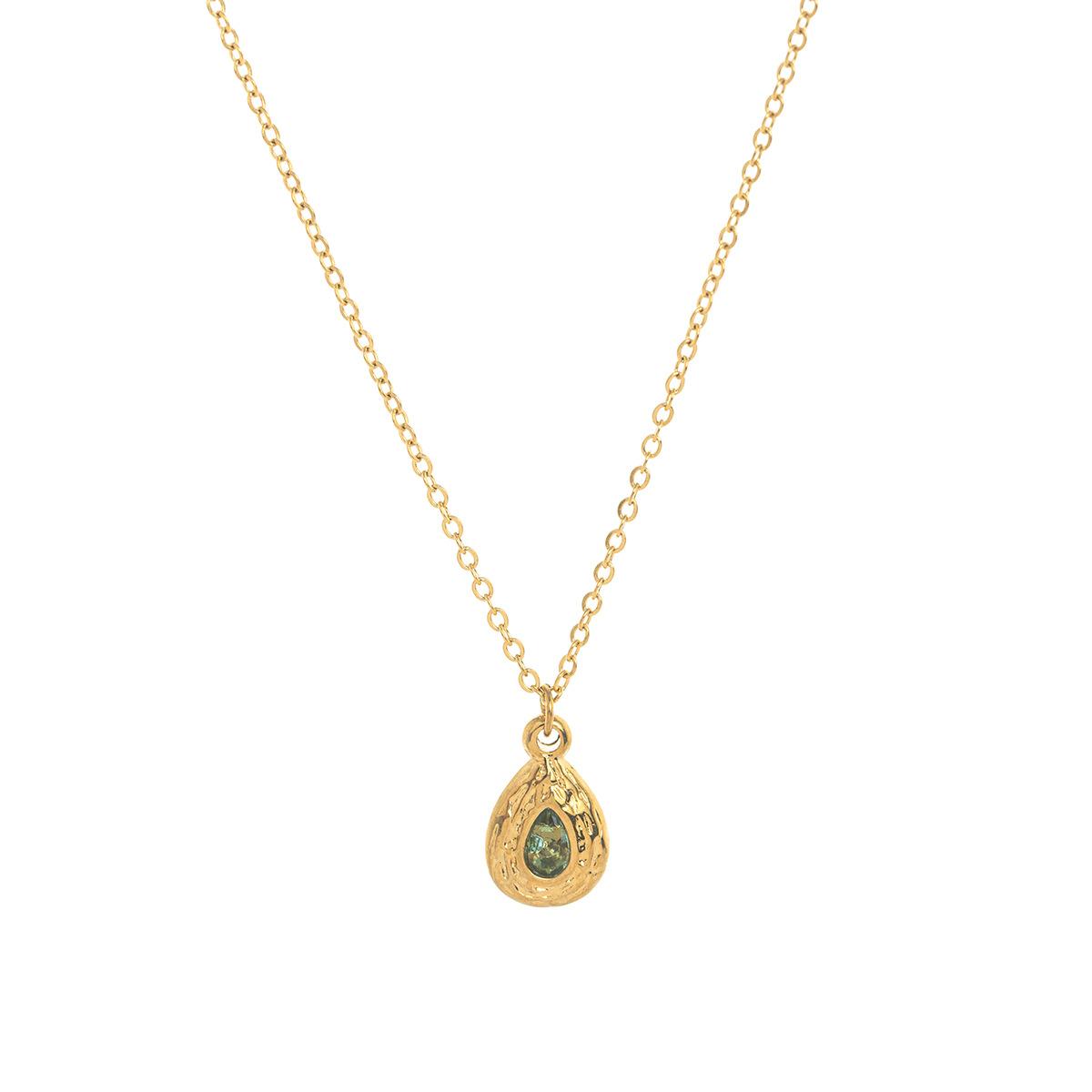Titanium Steel Color Retention In Stock December Birthstone Irregular Pendant Necklace Round Coin Necklace