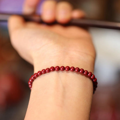 Natural Raw Mineral Birth Year Cinnabar Bracelet Red Luck Purple Gold Sand Design Braided Bracelet Lucky Red Rope