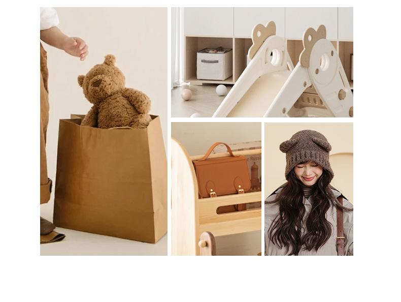 Autumn and Winter Cute Bear Parent-Child Knitted Hat Warm Ear Protection Wool Hat Korean Version Fluffy Cold-Proof Outdoor Hat