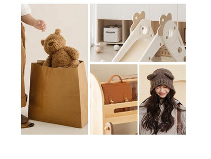 Autumn and Winter Cute Bear Parent-Child Knitted Hat Warm Ear Protection Wool Hat Korean Version Fluffy Cold-Proof Outdoor Hat