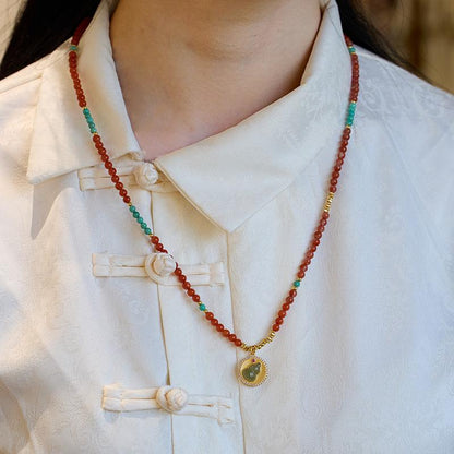 New Chinese Style Natural Sichuan Material 4MM Liangshan South Red Agate Bracelet for Women with Small Beads Cherry Persimmon Red South Red Agate Collection
