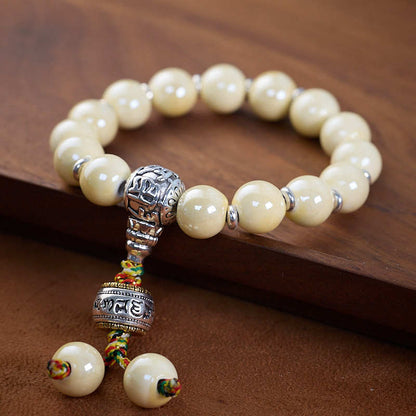 2025 Year of the Snake Yongxiang Ash Glaze Bracelet Ash Porcelain Vajra Glaze Bracelet Temple Blessing Gift