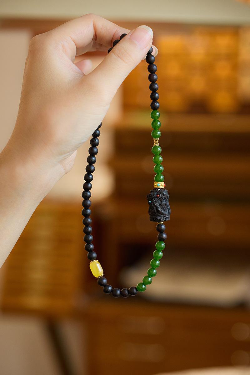 Natural Hainan Jiaozhen Fragrance Bracelet Masked Zakiram Double Circle Good Luck Bracelet Chicken Bone Fragrance