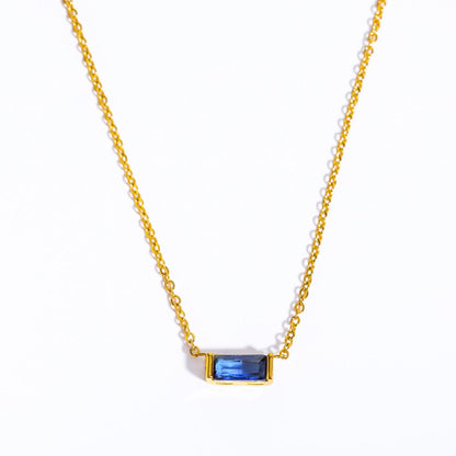 Titanium Steel Birthstone 12 Birthstone Zircon Necklace Monthly Stone Women High Color Retention Ins Necklace