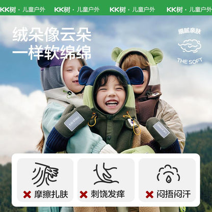 KK Tree Children's Hat Autumn Winter Boys Girls Baby Pullover Hat Winter Scarf Neck Warmer Ear Protection Warmth