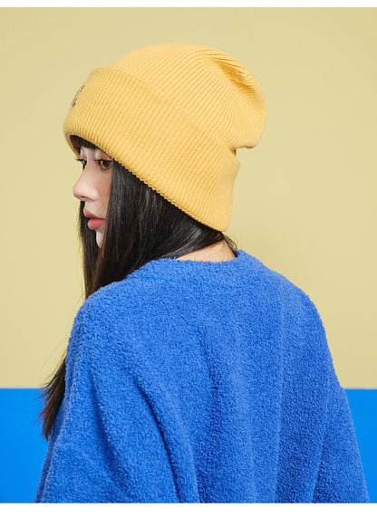 Couple Style Knitted Hat Simple Large Head Circumference Wool Hat Men Korean Version Trendy Cold Hat Autumn Winter Head Wrap Hat