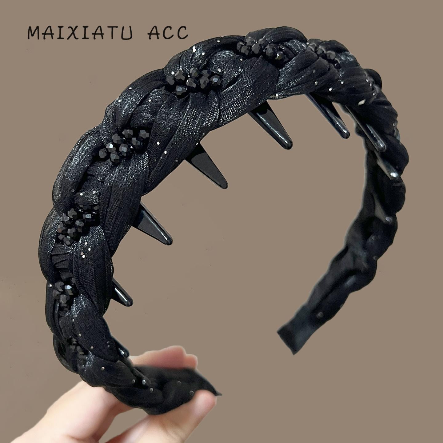 Hepburn Style Shiny Headband [Kefu Hairband] High-End Elegant French Headband High Crown Small Face Hair Accessory
