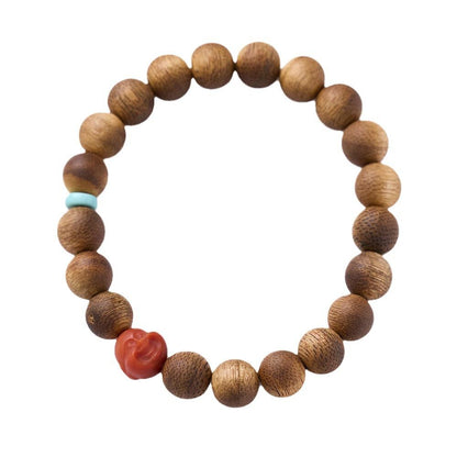 Hainan Natural Qinan Agarwood Bracelet Southern Red Pixiu Bodhisattva Chess Agarwood Beaded Bracelet Buddhist Prayer Beads