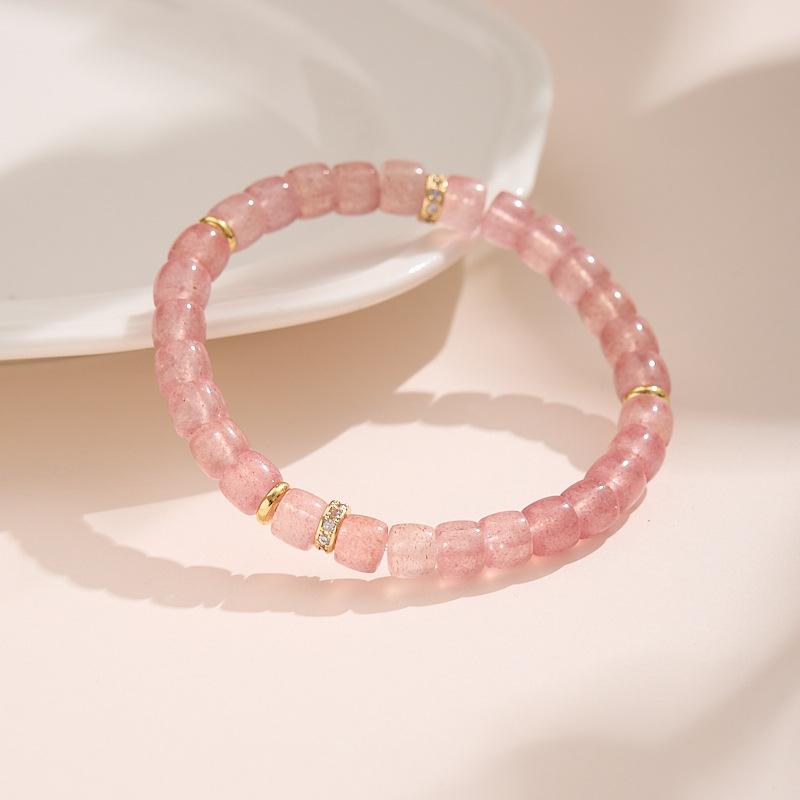 Natural Dopamine Natural Stone Bracelet for Women Rainbow Gold Diamond Multi-Gemstone High-End Texture Friendship Bracelet