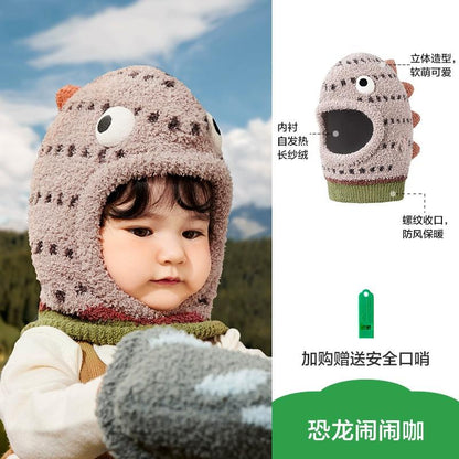 Baby Hat Autumn Winter Children Scarf Warm Integrated Baby Pullover Boys Girls Windproof Ear Protection Hat