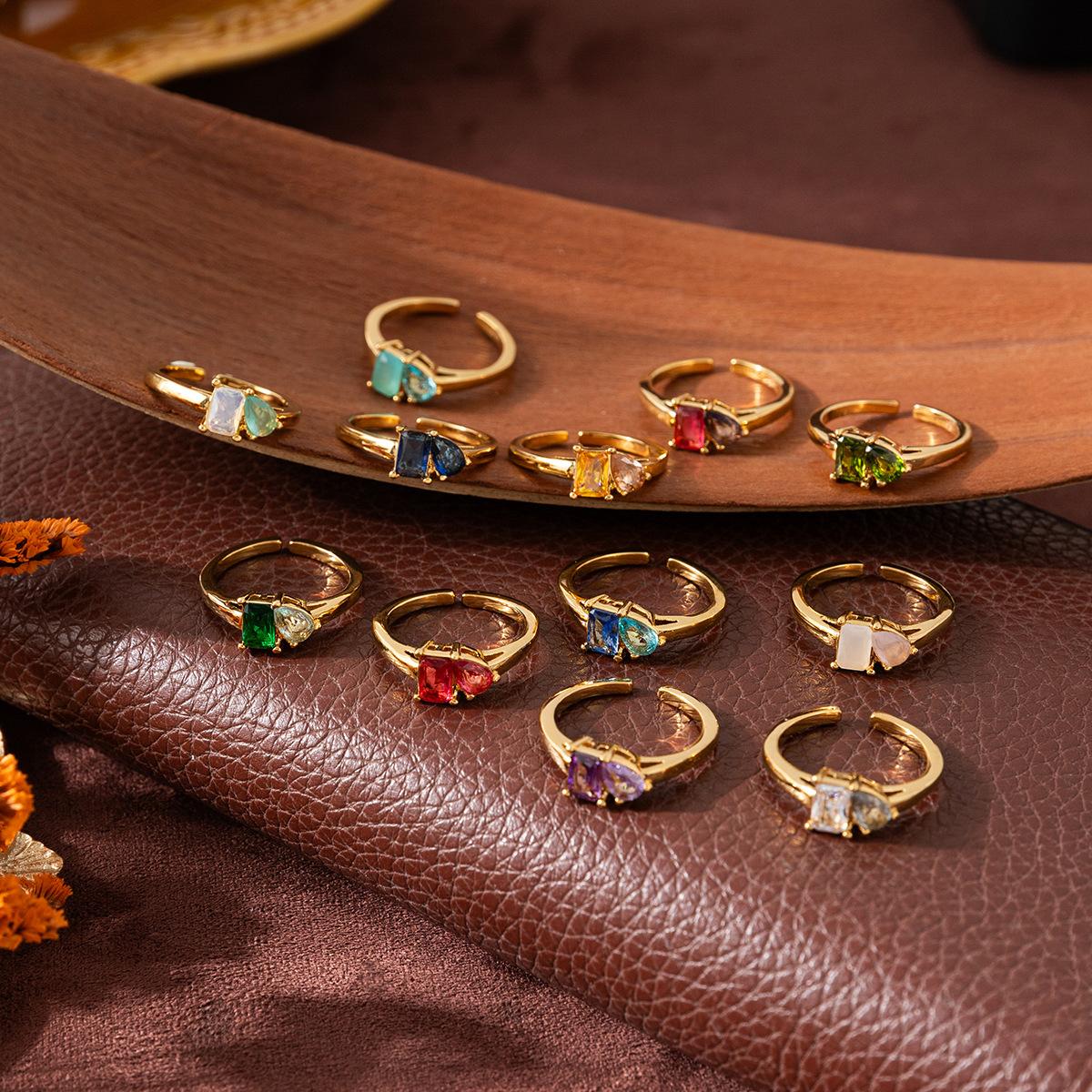 Titanium Steel Multicolor Zircon December Birthstone Ring Plain Band Ring December Birthstone Color Retention
