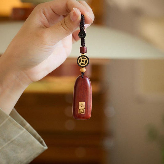 Rosewood Car Keychain Pendant Car Peace and Serenity Tag Unisex Keychain Pendant Ornament Gift