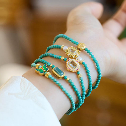 Natural Turquoise Bracelet for Women S925 Silver Inlaid Blue Water Jade Exquisite Texture Bracelet Best Friend Gift
