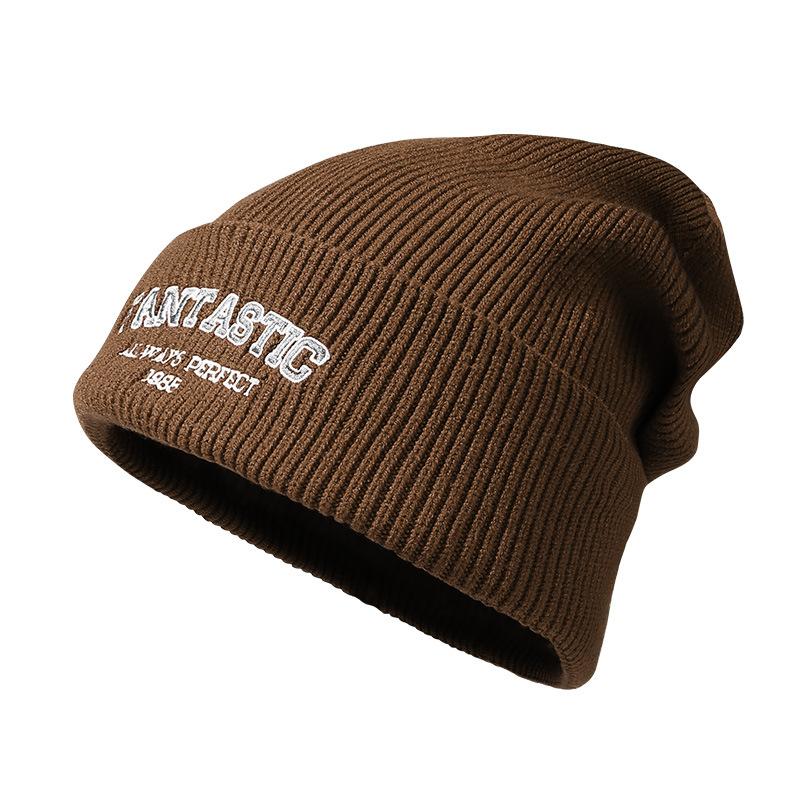 Autumn Winter Knitted Hat for Women Korean Version Large Head Circumference Fashionable Cold Hat for Men Trendy Woolen Hat Couple Matching Style