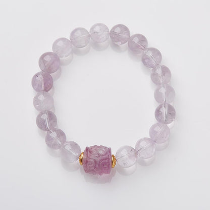 Nine Purple Fire Bracelet for Women Birth Year Bracelet Purple Jade Birth Year Lavender Crystal Good Luck Bead Road Pass Bracelet