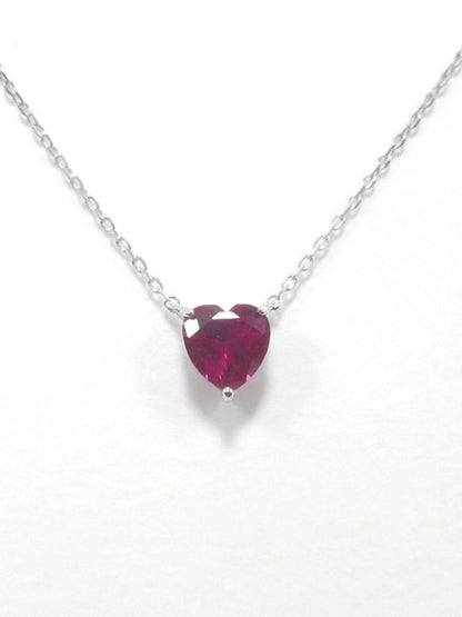 S925 Silver Plated 14K Gold Pure Silver Pendant Clavicle Chain Red Corundum Silver Necklace for Women Korean and Japanese Simple Style