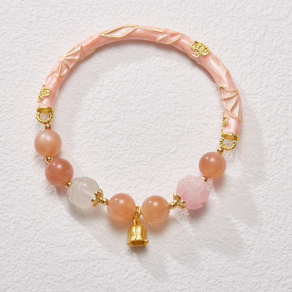Xianji Same Style Half-Life Natural Sunstone Bracelet for Women Lily of the Valley Ruyi Half Bracelet Best Friend Gift
