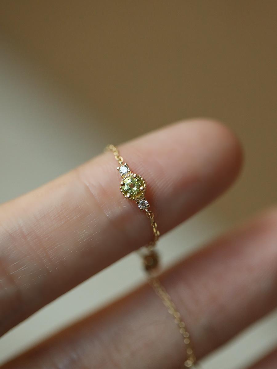 S925 Little Jasmine Gold Olive Adjustable Chain Pure Silver Ring for Women Japanese Style Niche High-end Jewelry