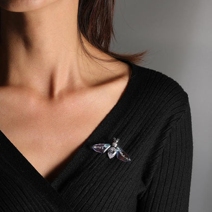 Sparkling Acrylic Transparent Wings Dragonfly Brooch Clothing Accessories Butterfly Corsage Bee Pin