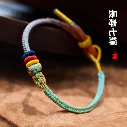 Changshu Seven Wisdom Bracelet Seven Colors Lucky Pen Good Luck DIY Braided Red String Gift for Men and Women High School Exam