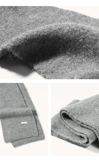 Winter Scarf Wool Blend Warm Neck Scarf Simple Versatile Shawl Cold-Proof Neck Warmer Scarf Unisex