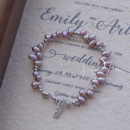 Natural Freshwater Baroque Pearl Taro Purple Pearl Necklace Simple Round Bead Necklace