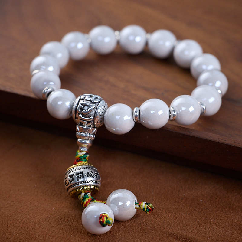 2025 Year of the Snake Yongxiang Ash Glaze Bracelet Ash Porcelain Vajra Glaze Bracelet Temple Blessing Gift