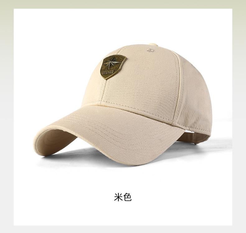 Men's Hard Top Baseball Cap Pure Cotton Comfortable Versatile Duckbill Cap Spring Summer Korean Style Large Head Circumference Hat