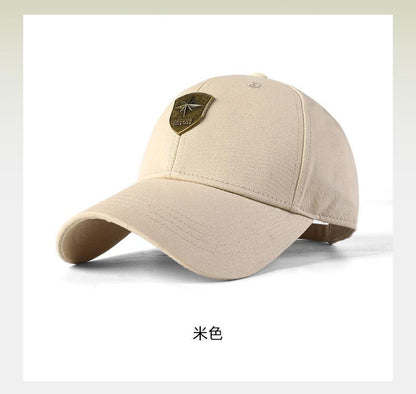 Men's Hard Top Baseball Cap Pure Cotton Comfortable Versatile Duckbill Cap Spring Summer Korean Style Large Head Circumference Hat