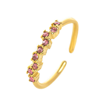 Titanium Steel European and American Style Colorful Zircon December Birthstone Ring Plain Band Ring December Birthstone Color Retention