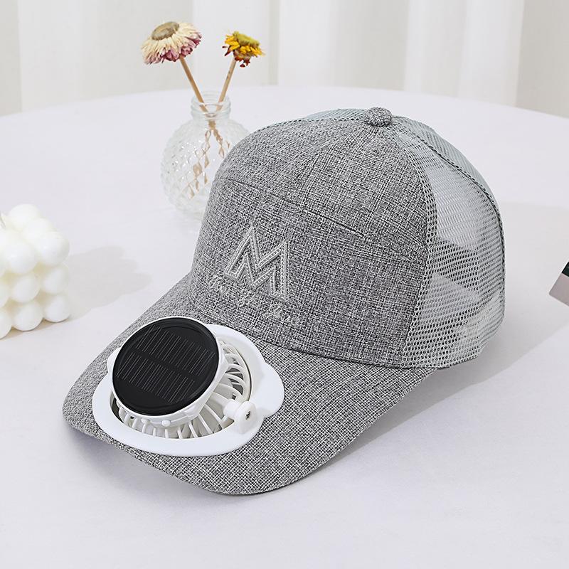 Adult Summer Solar Charging Fan Hat Men and Women Mesh Breathable Mesh Hat Casual Outdoor Extended Brim Sun Hat