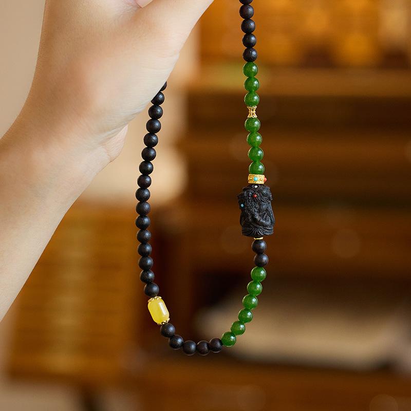 Natural Hainan Jiaozhen Fragrance Bracelet Masked Zakiram Double Circle Good Luck Bracelet Chicken Bone Fragrance