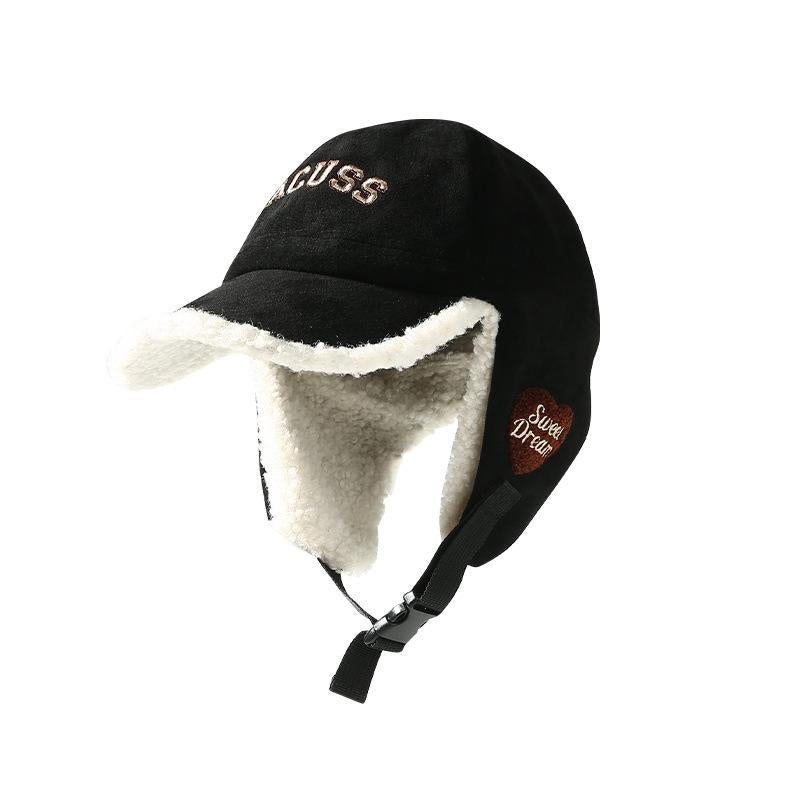 Winter New Fleece-Lined Lei Feng Hat for Women, Outdoor Cycling Windproof and Cold-Proof Ear Protection Hat, Thickened Warm Teddy Fleece Ski Hat